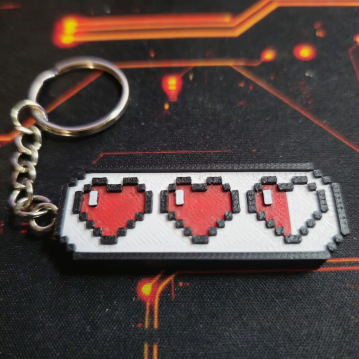 Light DMG HP Bar Pixel Art 3D Printed Keychain