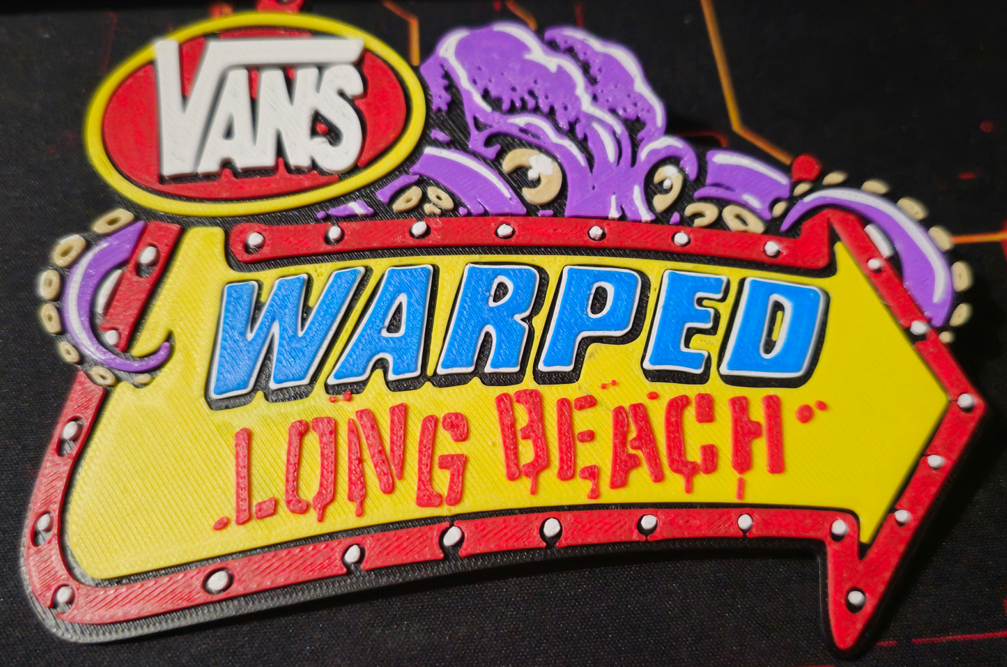 Warped Tour 2025 Long Beach Octopus Pin | Large 130mm